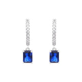 Rectangular Sparkling Earrings 925 Sterling Silver Brincos Earrings for Women