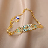 Square Evil Eye Charm Bracelet For Women Girls Men Jewelry