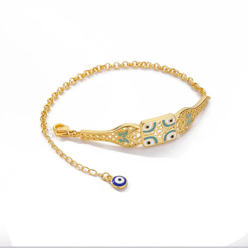 Square Evil Eye Charm Bracelet For Women Girls Men Jewelry