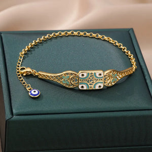 Square Evil Eye Charm Bracelet For Women Girls Men Jewelry