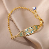 Square Evil Eye Charm Bracelet For Women Girls Men Jewelry