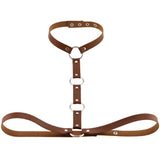 Body Leather Harness Bondage Statement Necklaces Women
