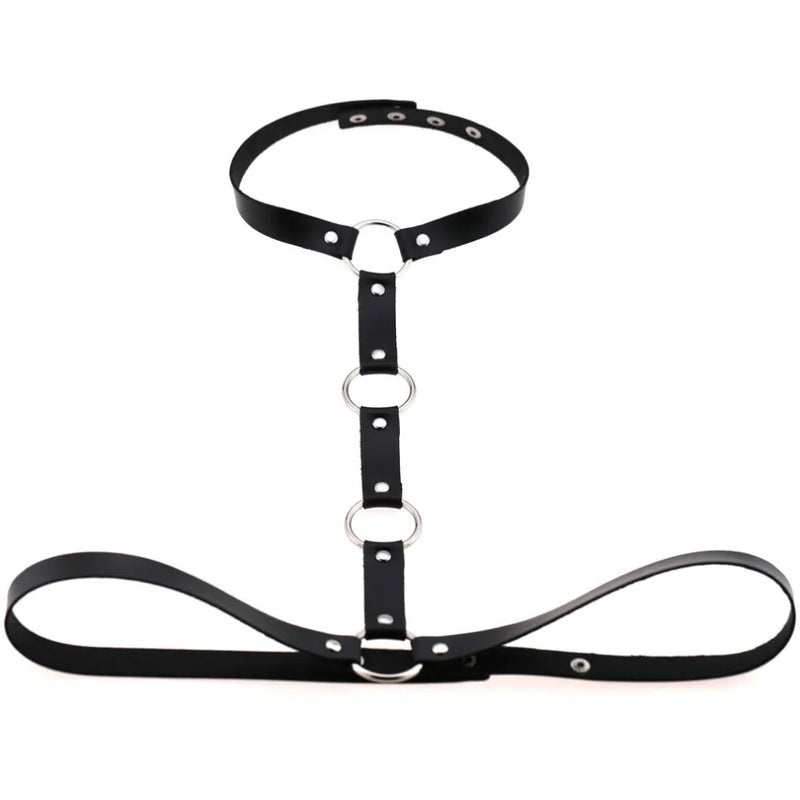 Body Leather Harness Bondage Statement Necklaces Women