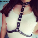 Body Leather Harness Bondage Statement Necklaces Women