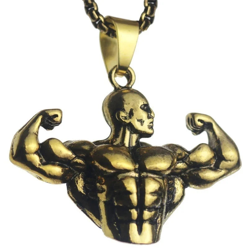 Arm Muscle Man Pendant Fitness Necklace