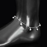 Bohemia Bells Pendant Sexy Anklets 925 Sterling Silver Beach Foot Chain Jewelry