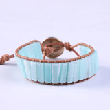 Bohemia Bracelet Amazonite Leather Wrap Cuff