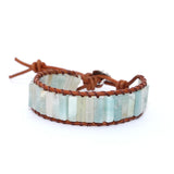 Bohemia Bracelet Amazonite Vintage Leather Wrap Cuff