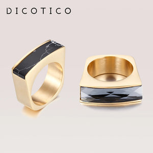 Bohemia Stone Rings for Women Stainless Steel Crystal Anillos