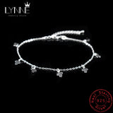 Bohemia Clover Petal Pendant Anklet 925 Sterling Silver Foot Chain
