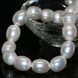 Bohemia Natural Shell Pearl 12*15mm Rice Barrel Beads Necklace DIY Craft 15in