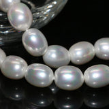 Bohemia Natural Shell Pearl 12*15mm Rice Barrel Beads Necklace DIY Craft 15in