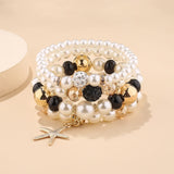 Bohemia Tree Of Life Charm Pearl Beaded Bracelet Set Starfish Chain Bangle