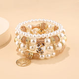 Bohemia Tree Of Life Charm Pearl Beaded Bracelet Set Starfish Chain Bangle