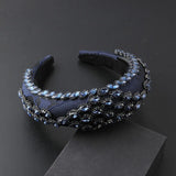 Bohemian Flower Headband Sponge Crystal Rhinestones Hairband