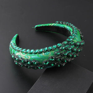 Bohemian Flower Headband Sponge Crystal Rhinestones Hairband