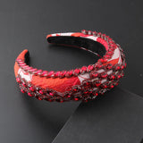 Bohemian Flower Headband Sponge Crystal Rhinestones Hairband