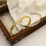Bohemian Geometric Open Bangle Silver Titanium Steel Bracelet