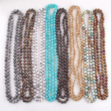 Bohemian Jewelry Long Knotted Halsband 125-128cm Double Wrap Necklace