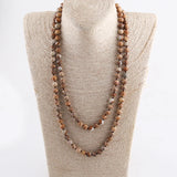 Bohemian Jewelry Long Knotted Halsband 125-128cm Double Wrap Necklace