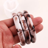 Bohemian Leopard Bamboo Bracelets For Women Vintage Resin Stretch Beads