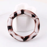 Bohemian Leopard Bamboo Bracelets For Women Vintage Resin Stretch Beads