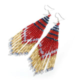 Bohemian Long Tassel Beads Earrings For Women Dangle Drop Jewelry