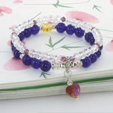 Bohemian Amethysts Olive Jades Bracelet Woman Girl Crystals Pendant