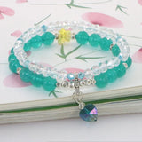 Bohemian Amethysts Olive Jades Bracelet Woman Girl Crystals Pendant