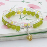 Bohemian Amethysts Olive Jades Bracelet Woman Girl Crystals Pendant