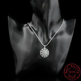 Bohemian Sun Flower Zircon Pendant Necklace 925 Sterling Silver Jewelry