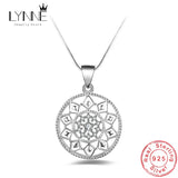 Bohemian Sun Flower Zircon Pendant Necklace 925 Sterling Silver Jewelry