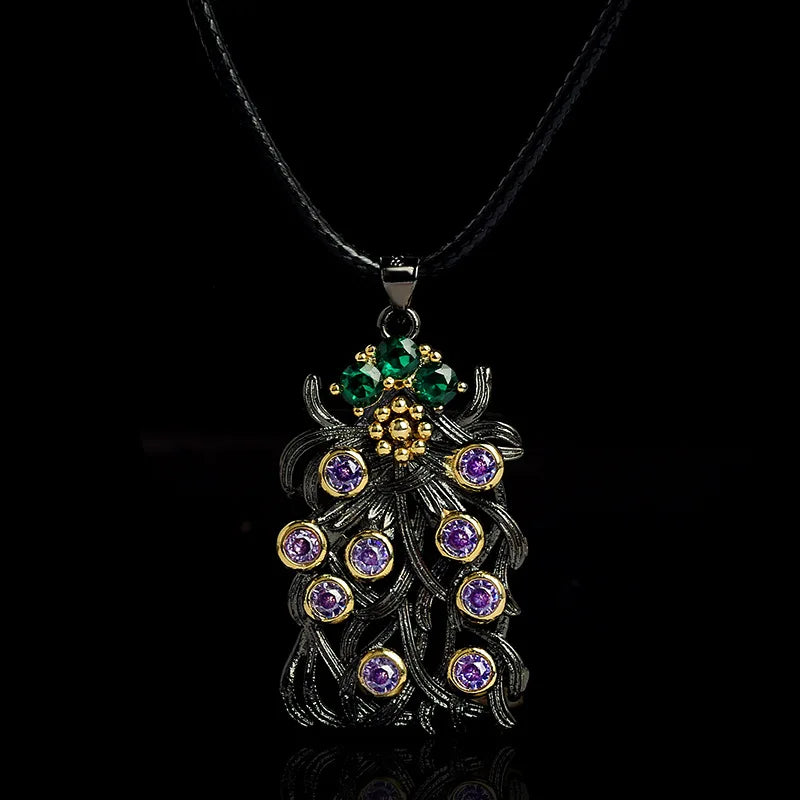 Purple Zircon Pendant Boho Style Jewelry