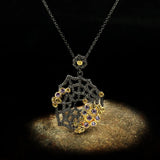 Bohemian Spider Web Hollow Pendant Zircon Sweater Chain Jewelry