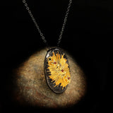 Bohemian Sunstone Necklace Two-tone Geometric Star Pendant Necklace