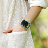 Boho Amazonite Aple Smart Watch Band 3X Wrap Vegan Rope Wristwatch Strap