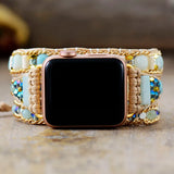 Boho Amazonite Aple Smart Watch Band 3X Wrap Vegan Rope Wristwatch Strap