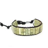 Boho Bracelet Natural Stone Jaspers Vintage Leather Wrap Bracelet