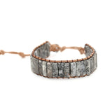 Boho Bracelet Natural Stone Jaspers Vintage Leather Wrap Bracelet