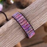 Boho Leather Wrap Bracelet Colorful Beads Strand
