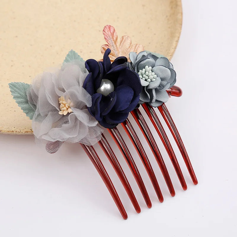 Boho Wedding Hair Combs Pearl Flower Hairpins Greenery Combs
