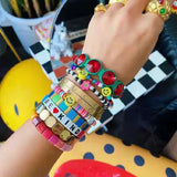 Boho DIY Rainbow Flower Bracelet for Women