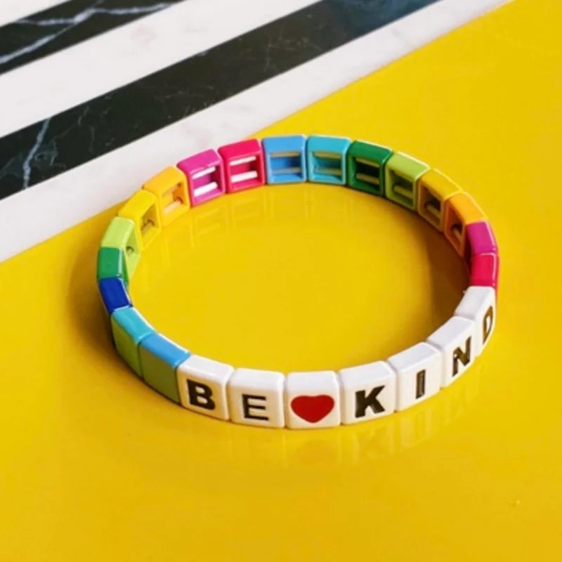 Boho DIY Rainbow Flower Bracelet for Women