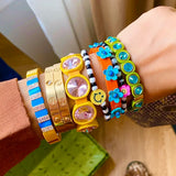 Boho DIY Rainbow Flower Bracelet for Women