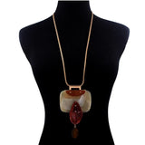 Boho Geometric Pendant Alloy Necklace Women's Long Sweater Chain