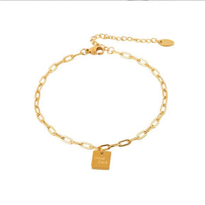 Boho Square Charms Anklet Chain Bracelet Ankle Jewelry