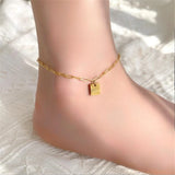 Boho Square Charms Anklet Chain Bracelet Ankle Jewelry