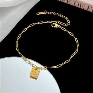 Boho Square Charms Anklet Chain Bracelet Ankle Jewelry