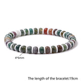 Boho Natural Stone Charms Bracelet Women Unisex Polymer Clay Beaded Rondelle