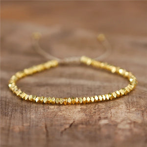 Boho Metal Beads Bracelet Yoga Tibetan Stone Stretch Bracelet